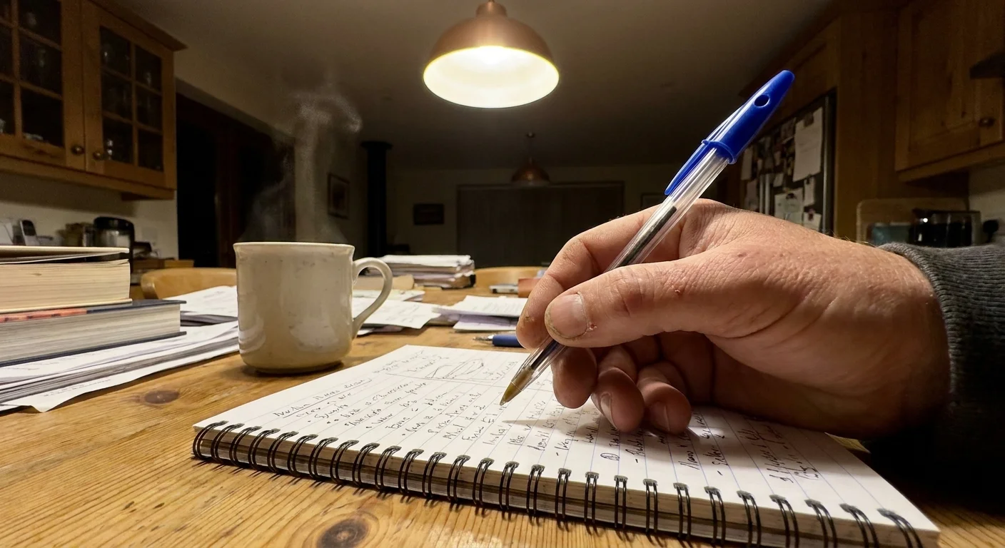 A close-up photo of a hand holding a blue pen cap, clearly showing the small safety hole at the tip.